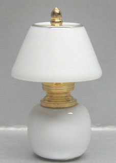 Dollhouse Miniature China/Brass Lamp-No Decal